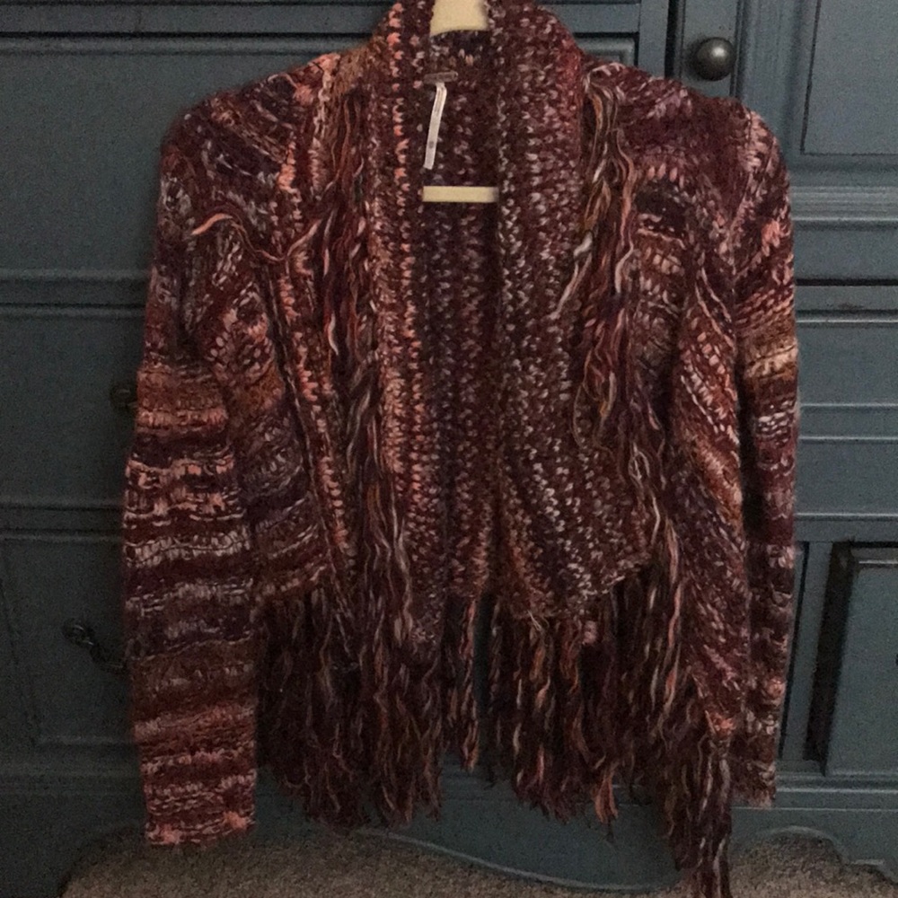 Free people knit fringe sweater